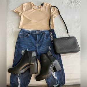 Ringed Open Back Dressy Top